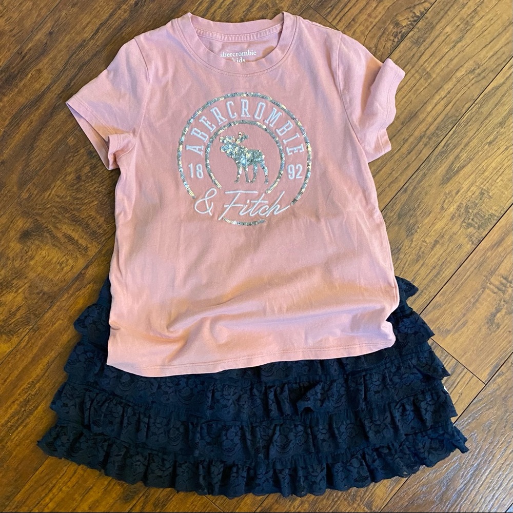 Abercrombie Kids Lace Ruffle Skirt and T-Shirt